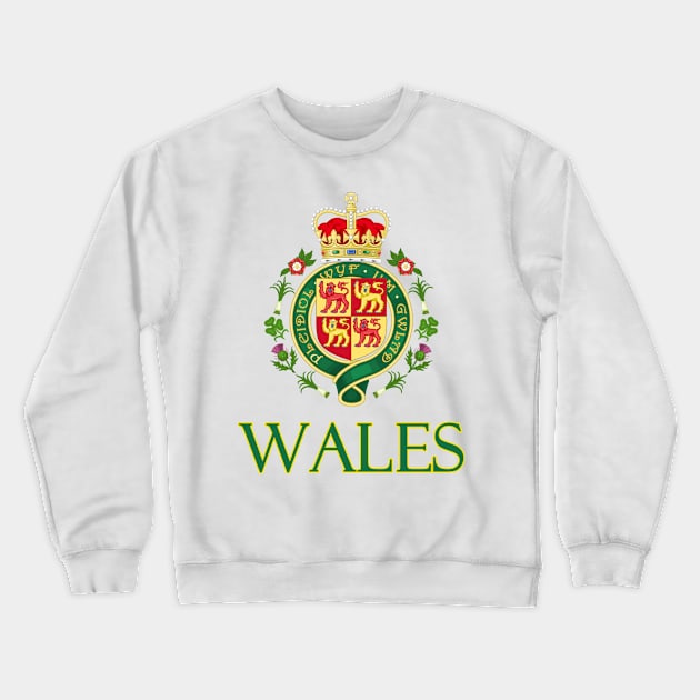 Wales  - Coat of Arms Design Crewneck Sweatshirt by Naves